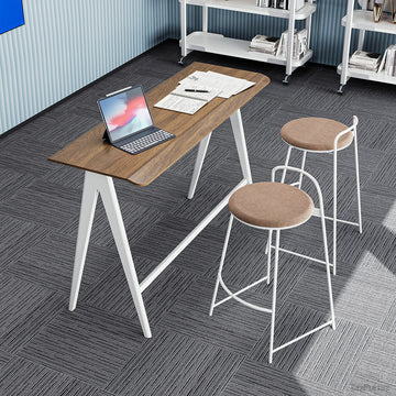 57" Modern Bar Table with USB Charging & Footrest for Office Lounges/Cafe/Restaurant/Home Kitchen