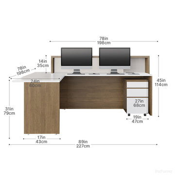 Reception Desk with Dimensions