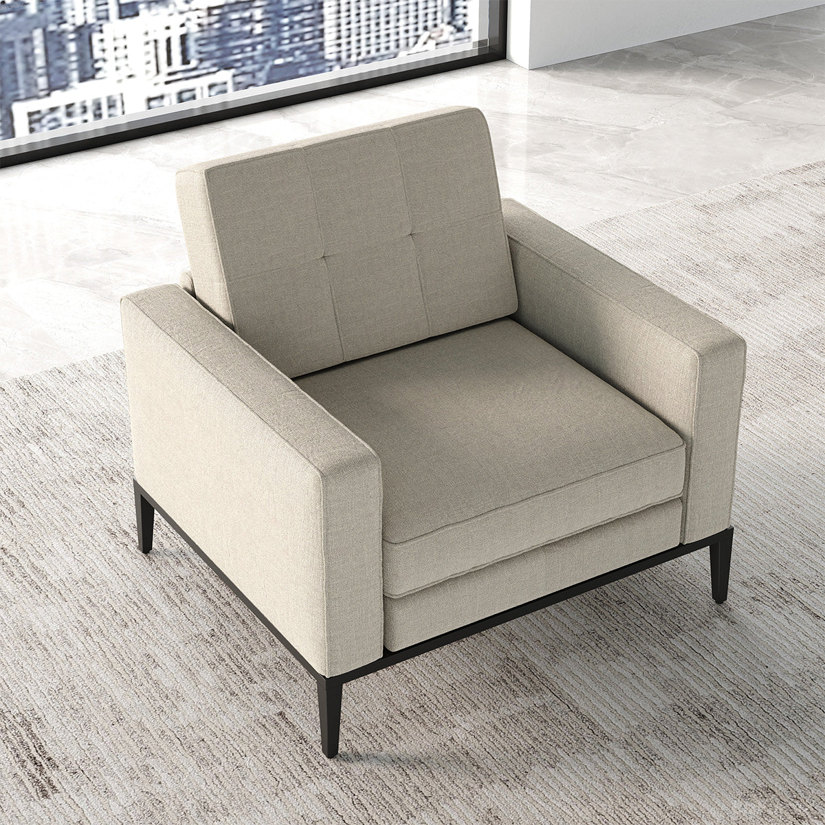 Modern Beige Accent Chair