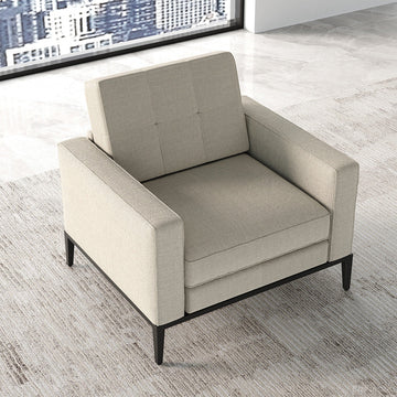 Mid-Century Modern Accent Chair, Upholstered One-seater Sofa for Reception, Executive Office & Living Room (43" x 37")