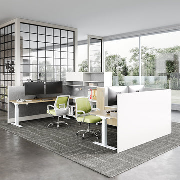 Modular 2-Person Sit-Stand Office Desk