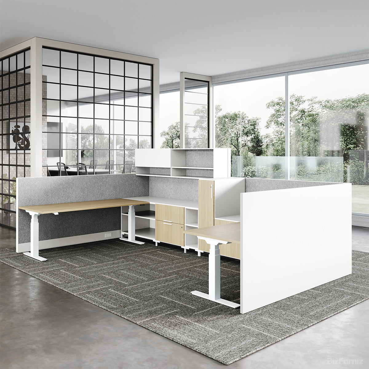 Empty Height Adjustable Office Workstation