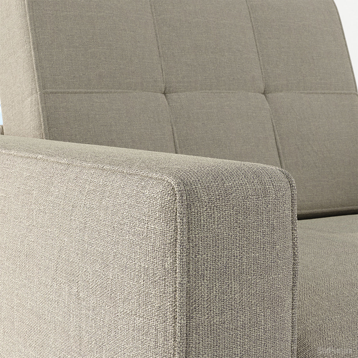 Textured Linen Upholstery Armrest Close-Up Shot