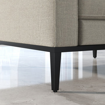 Tapered Black Metal Sofa Leg Base Close-Up