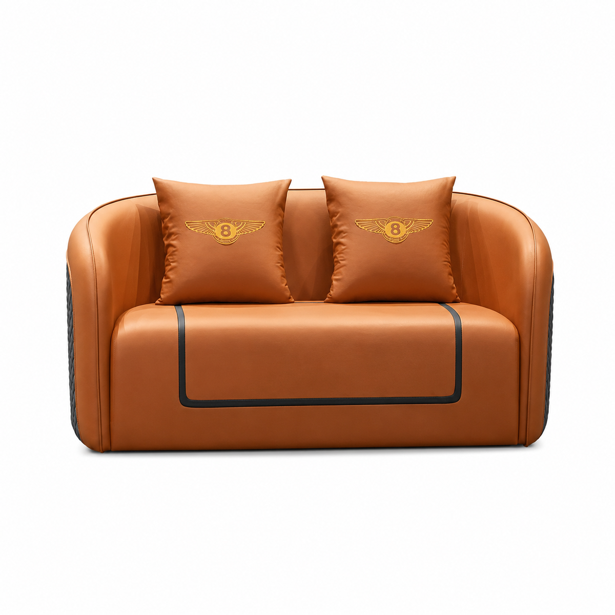 Curved Reception Sofa with Quilted Outer Panels