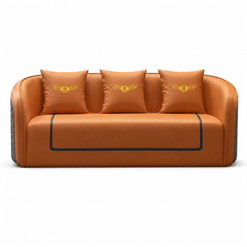 Curved Reception Sofa with Quilted Outer Panels