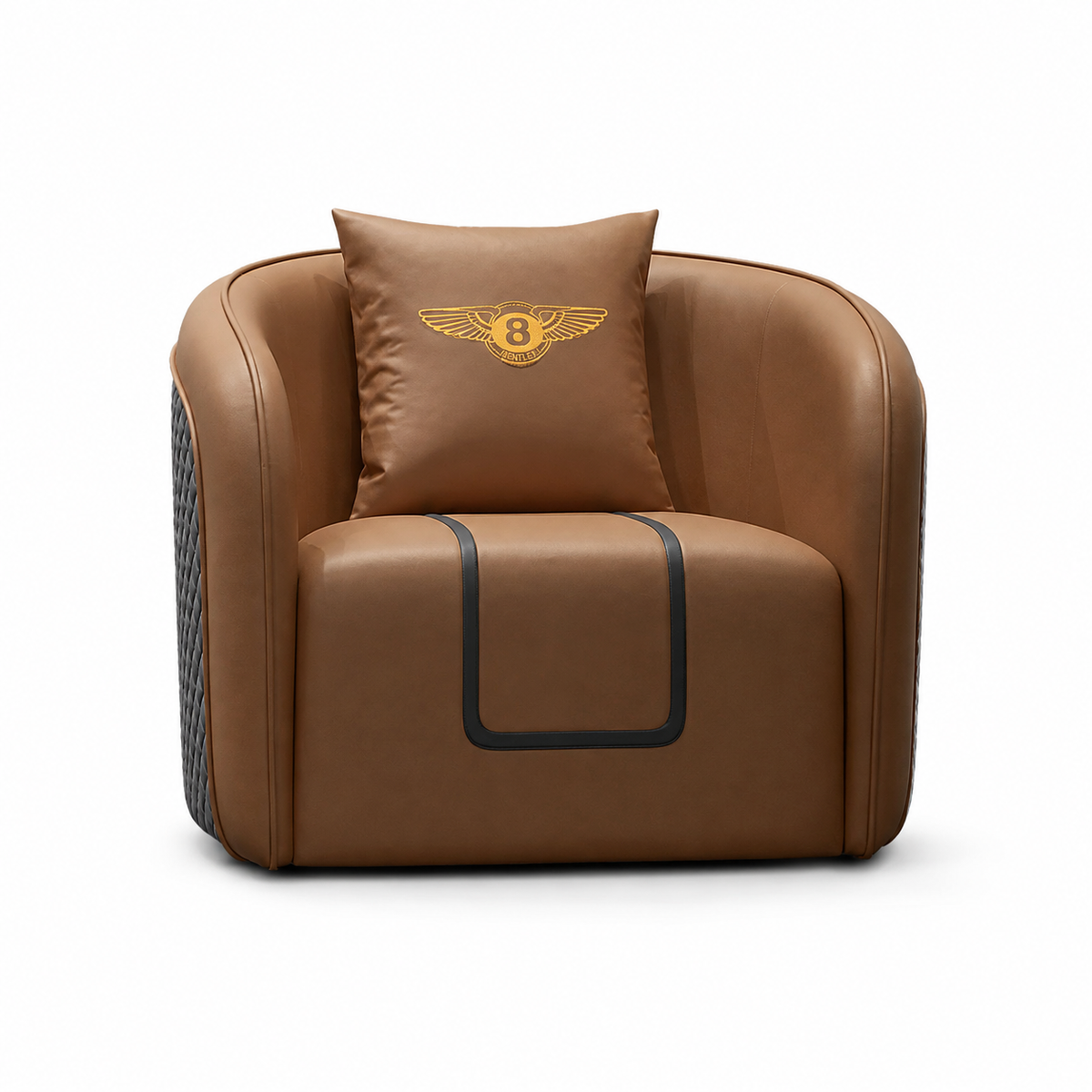 Curved Reception Sofa with Quilted Outer Panels