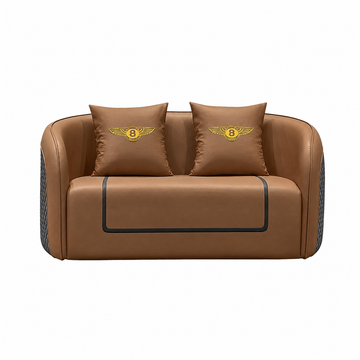 Curved Reception Sofa with Quilted Outer Panels