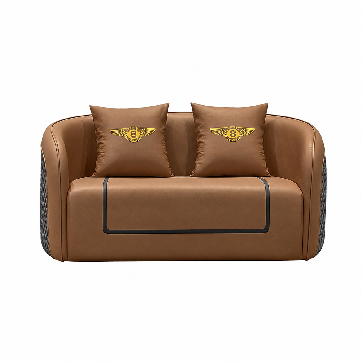 Curved Reception Sofa with Quilted Outer Panels