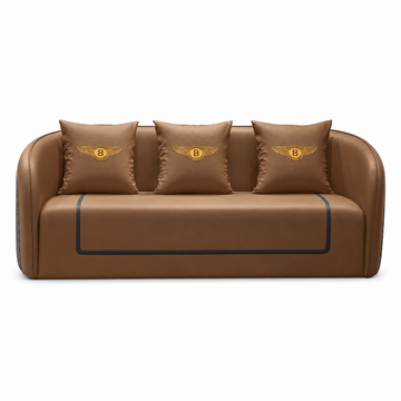 Curved Reception Sofa with Quilted Outer Panels