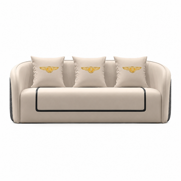 Curved Reception Sofa with Quilted Outer Panels