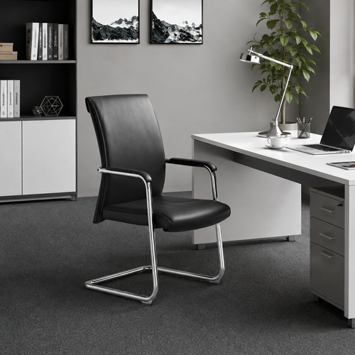 black-faux-leather-office-chair