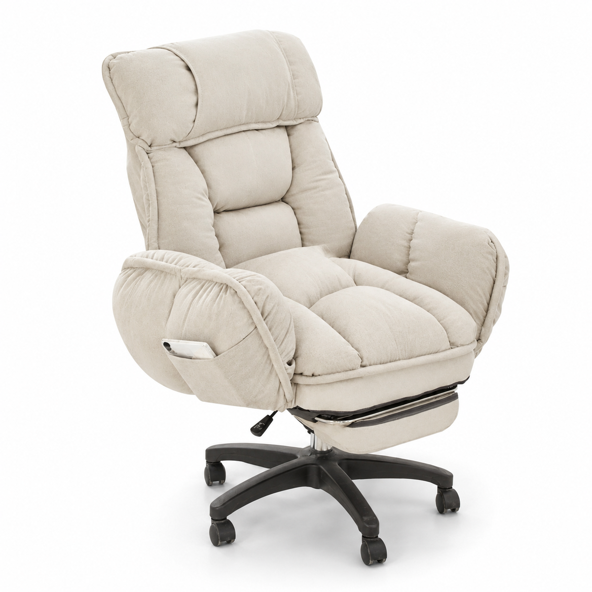 Reclining Fabric Office Chair with Adjustable Armrests