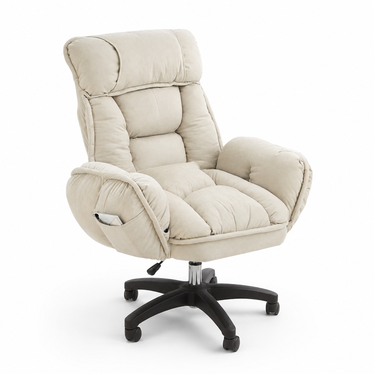 Reclining Fabric Office Chair with Adjustable Armrests