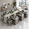 Office Workstation with Partitions and Open Storage