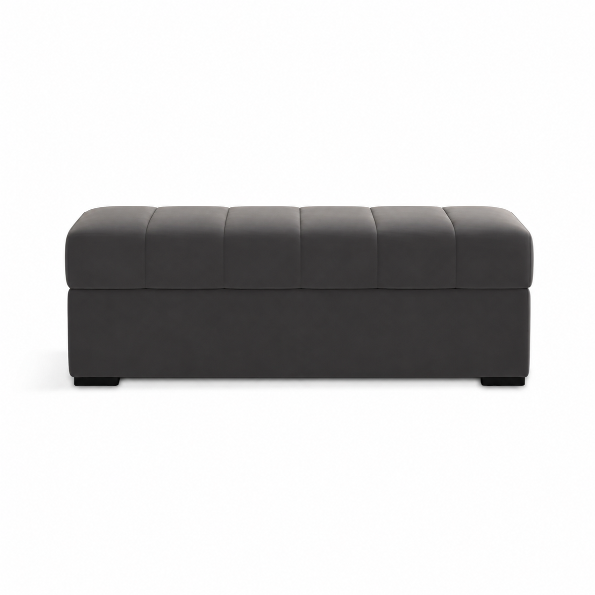 Upholstered Storage Bench with Channel-Tufted Seat