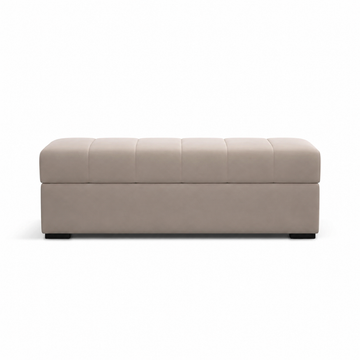 Upholstered Storage Bench with Channel-Tufted Seat