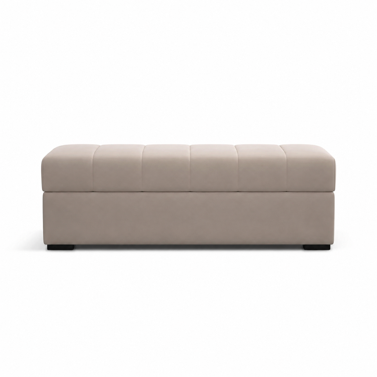 Upholstered Storage Bench with Channel-Tufted Seat