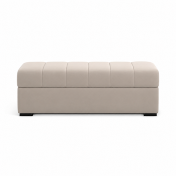 Upholstered Storage Bench with Channel-Tufted Seat