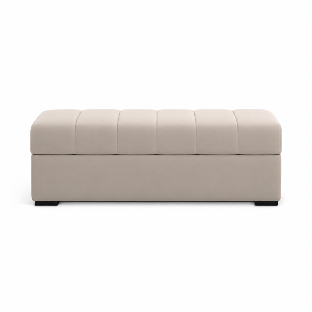Upholstered Storage Bench with Channel-Tufted Seat