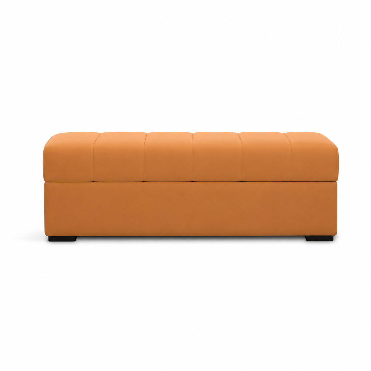 Upholstered Storage Bench with Channel-Tufted Seat