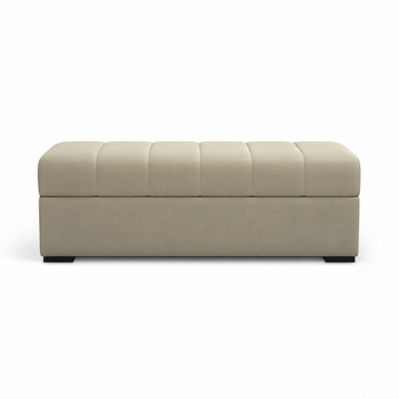 Upholstered Storage Bench with Channel-Tufted Seat