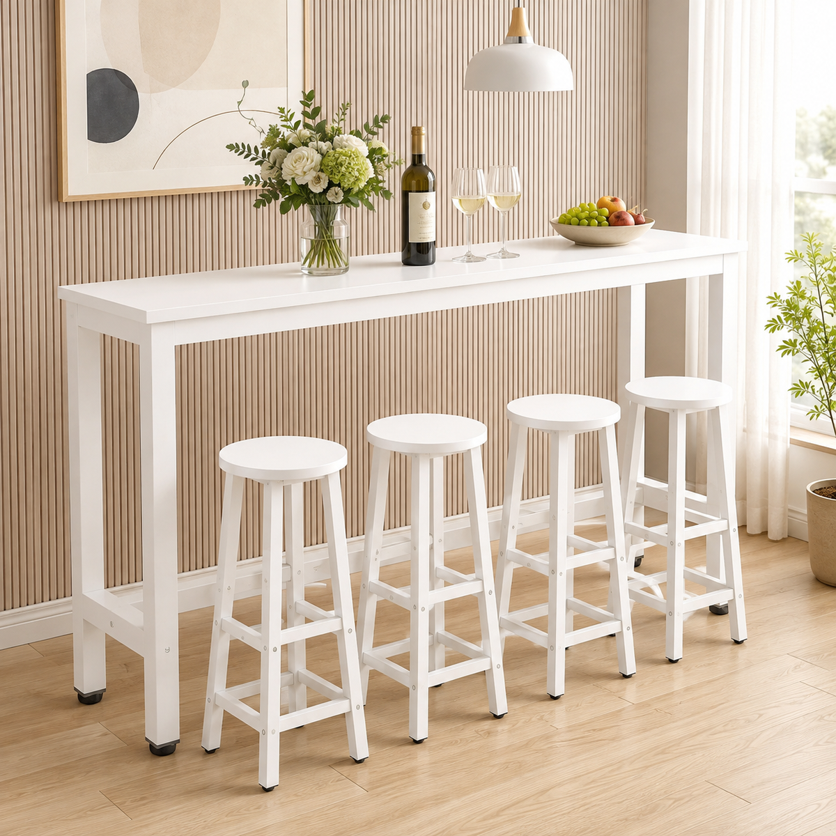 Classic Space-Saving Bar Table with Optional Stools