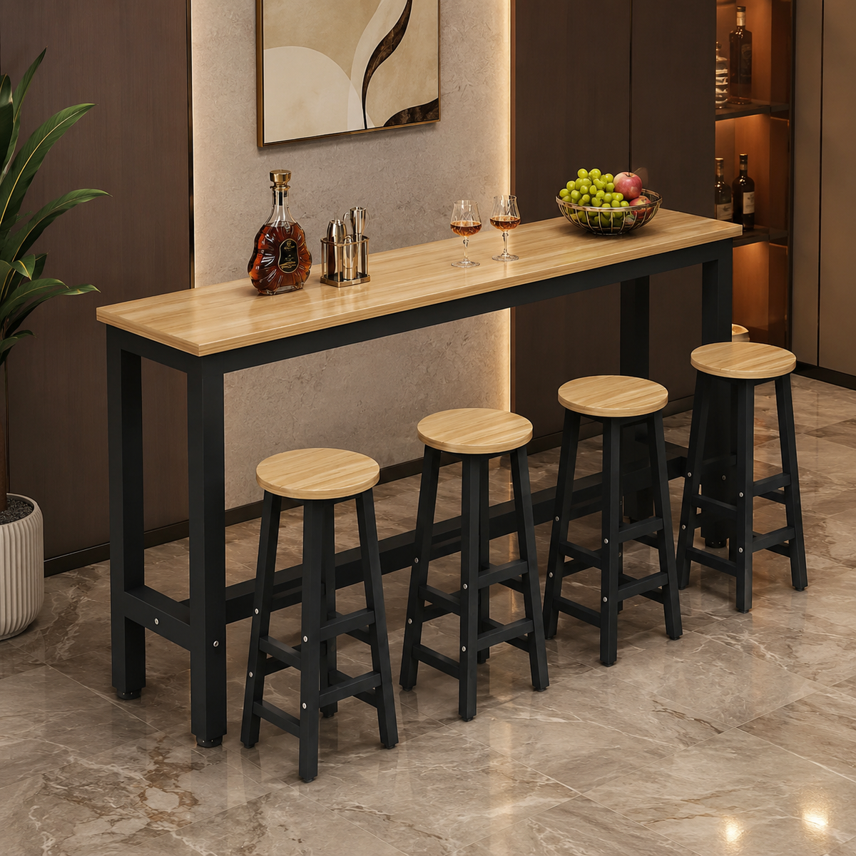 Classic Space-Saving Bar Table with Optional Stools