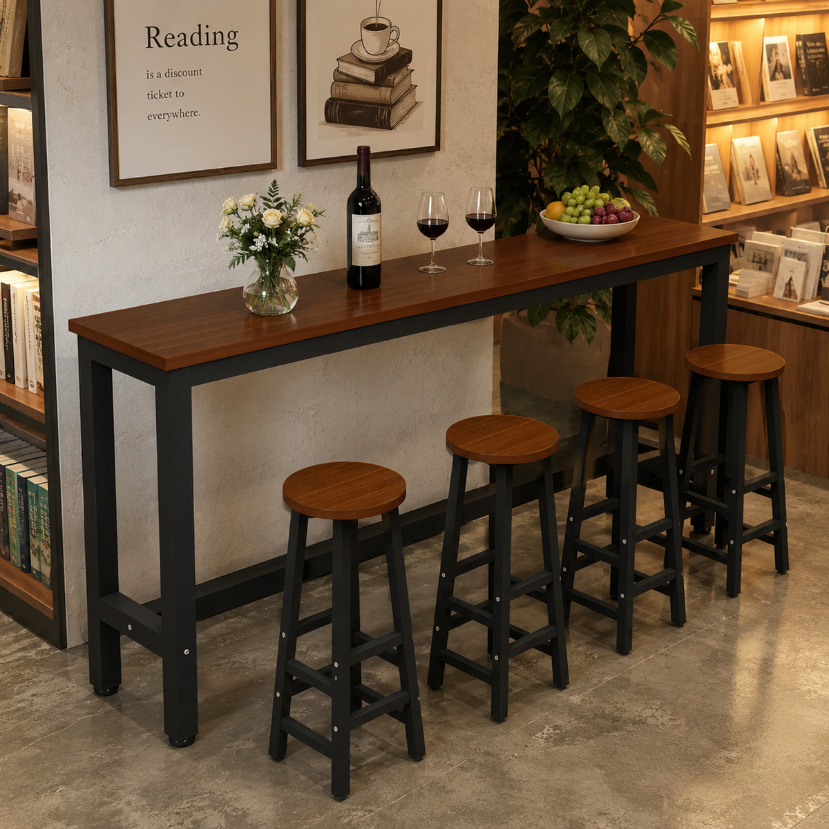 Classic Space-Saving Bar Table with Optional Stools