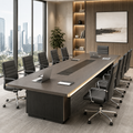 Conference Table with Aluminium Trim and Concealed Cable Box