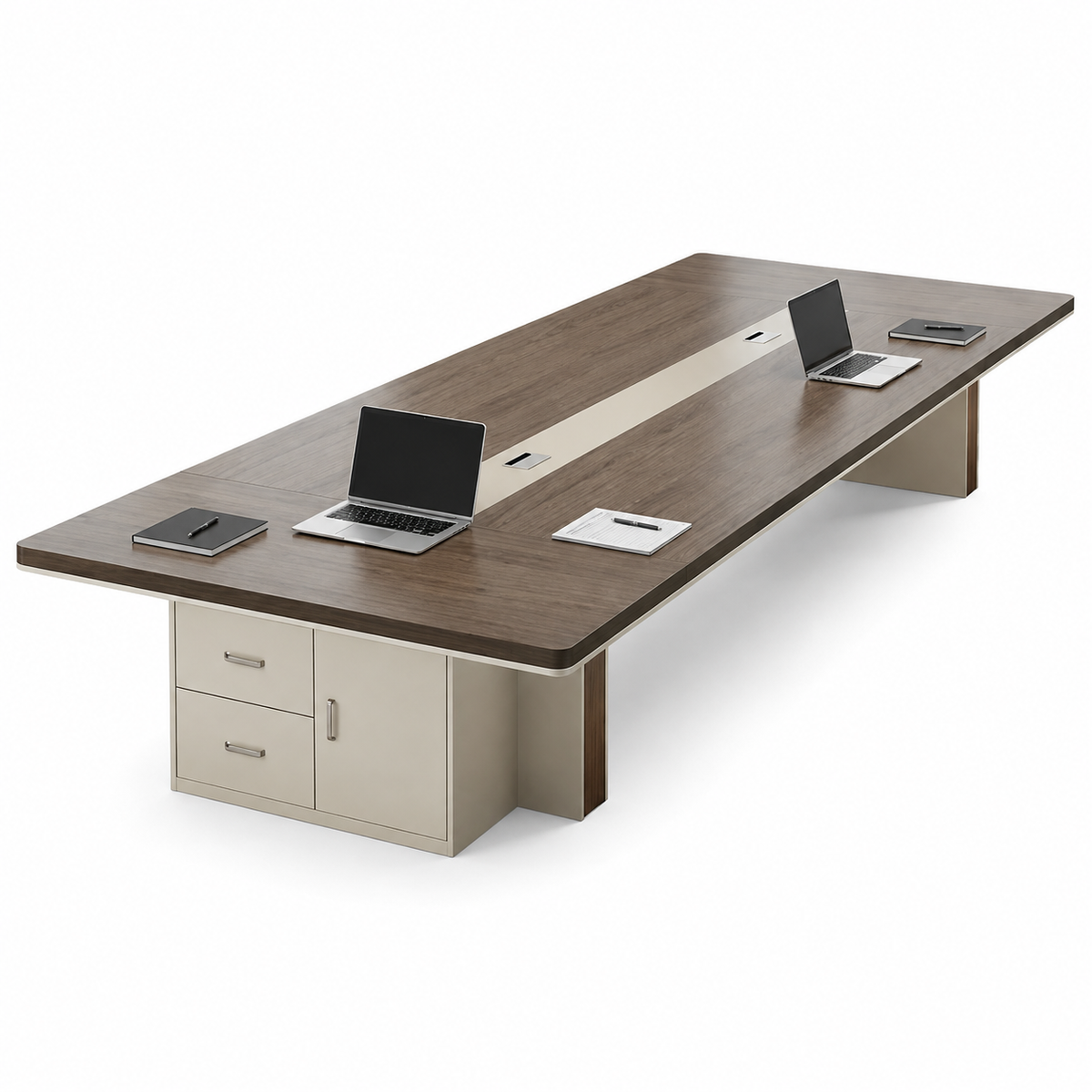 Rectangular Conference Table with Storage Cabinet