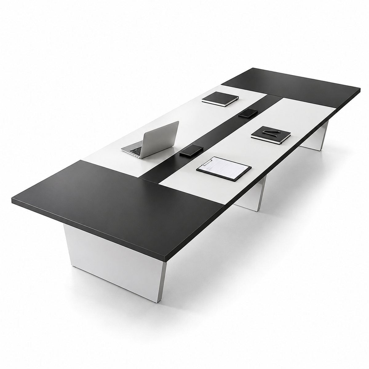 Two-Tone Conference Table with Cable and Charging Box