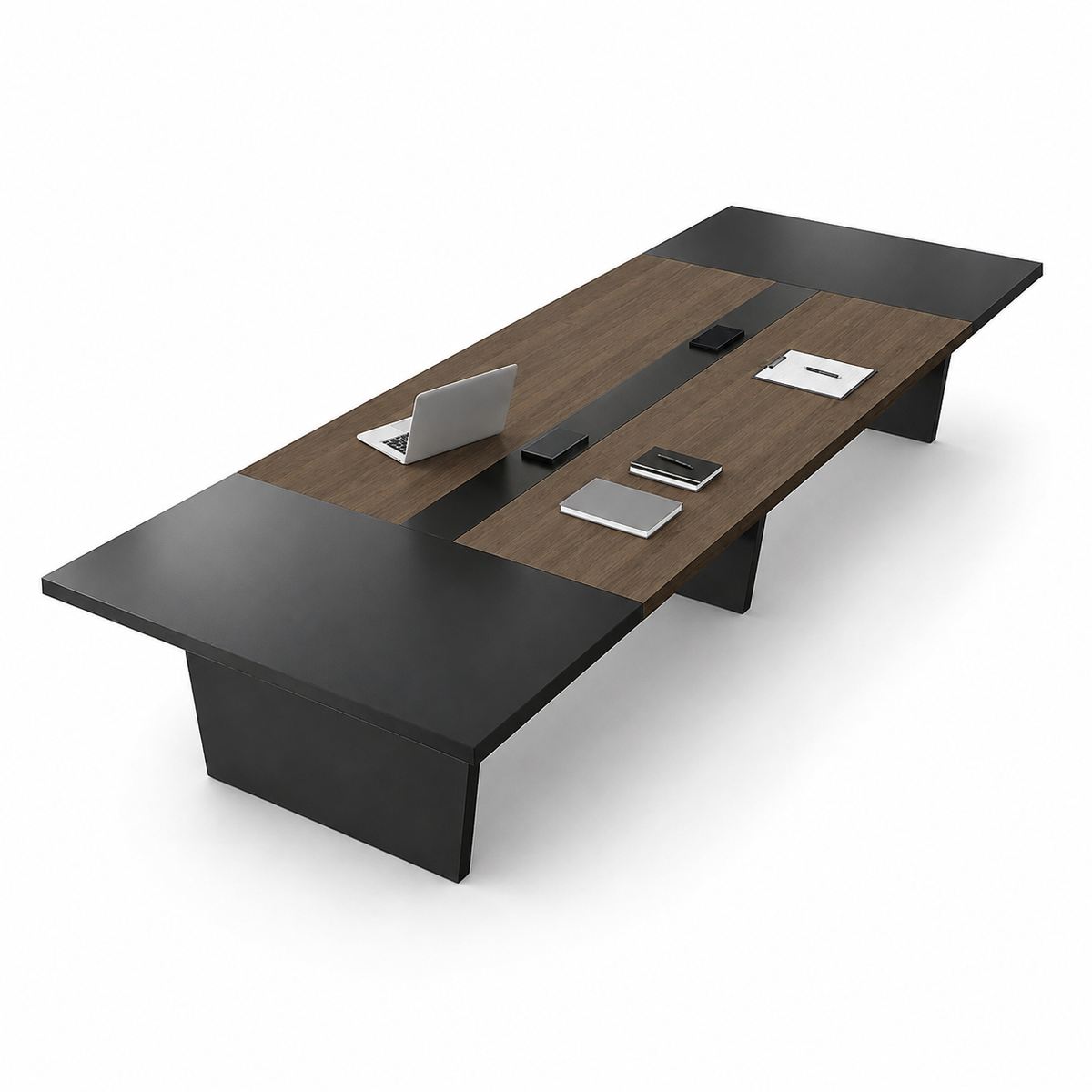 Two-Tone Conference Table with Cable and Charging Box