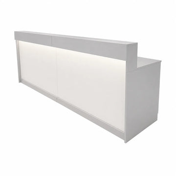 Straight Reception Desk with LED Front Panel and Storage
