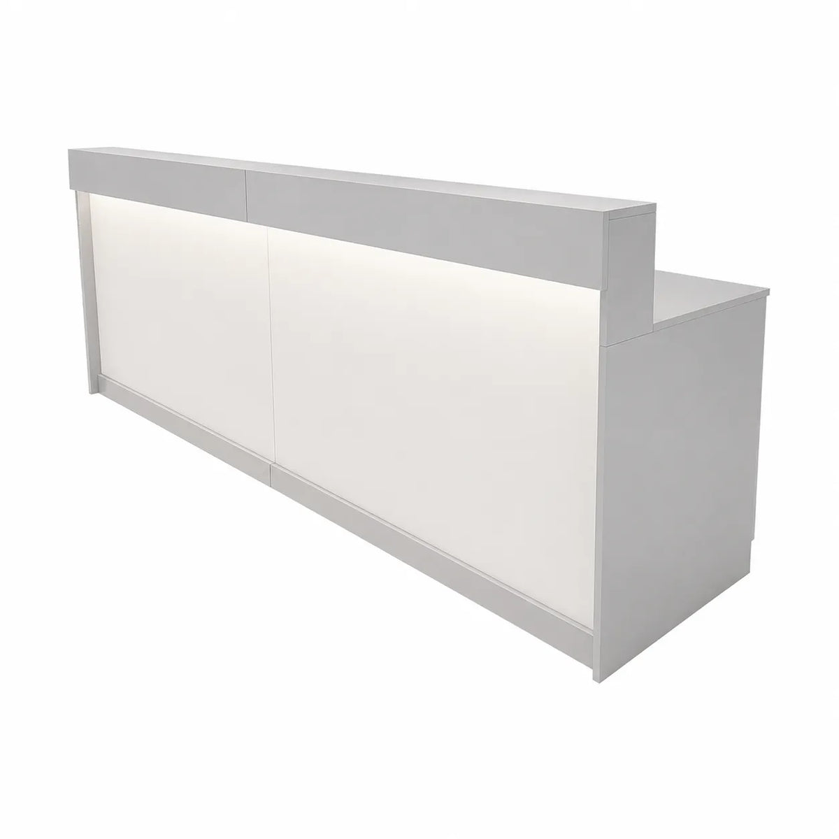 Straight Reception Desk with LED Front Panel and Storage
