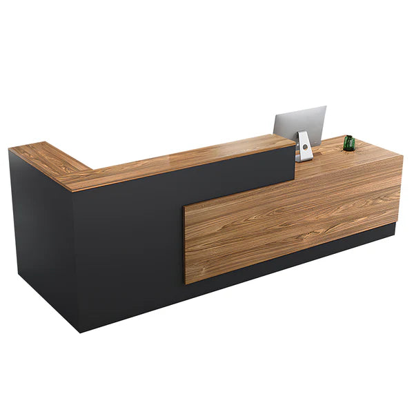 L-Shaped Reception Desk with Raised Privacy Counter