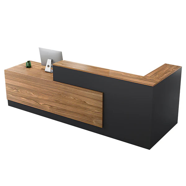 L-Shaped Reception Desk with Raised Privacy Counter