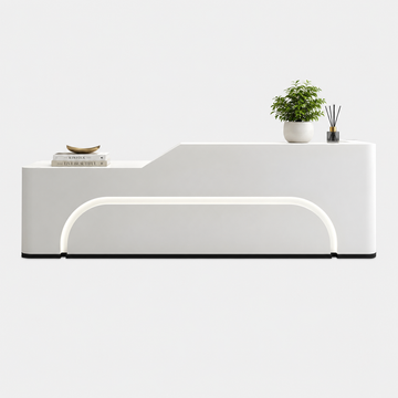 Curved LED Reception Counter with Fully Assembled Design