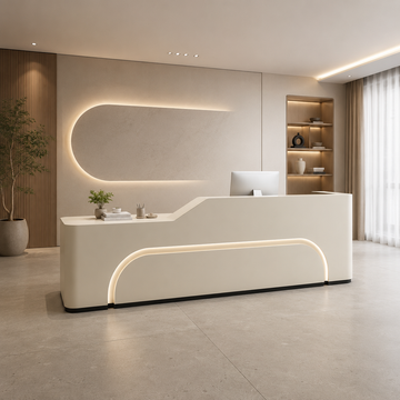 Curved LED Reception Counter with Fully Assembled Design