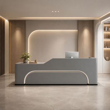 Curved LED Reception Counter with Fully Assembled Design