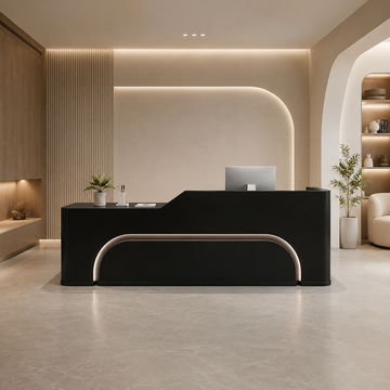 Curved LED Reception Counter with Fully Assembled Design