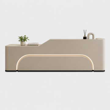 Curved LED Reception Counter with Fully Assembled Design
