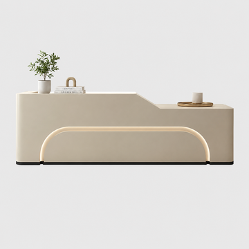 Curved LED Reception Counter with Fully Assembled Design