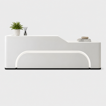Curved LED Reception Counter with Fully Assembled Design