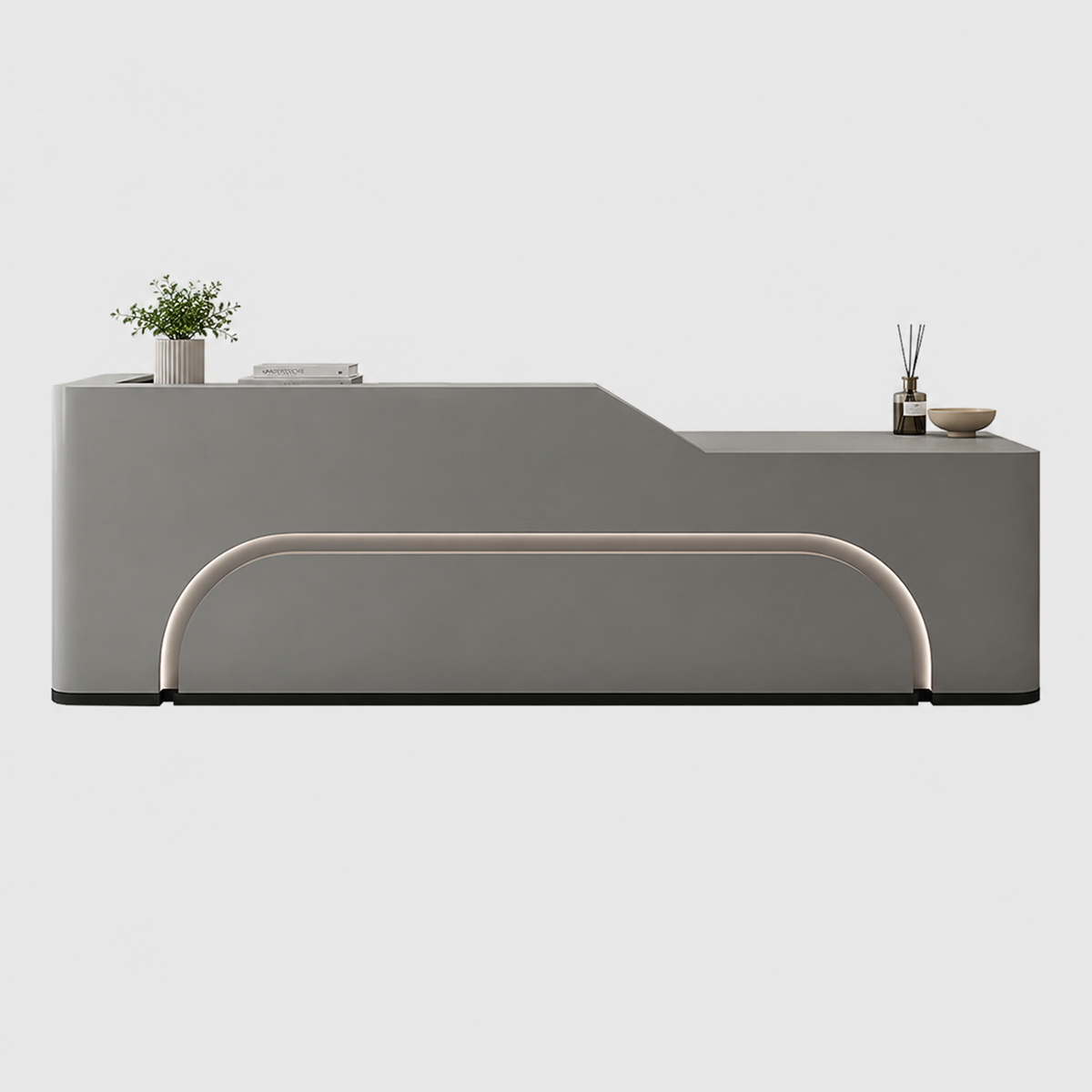 Curved LED Reception Counter with Fully Assembled Design