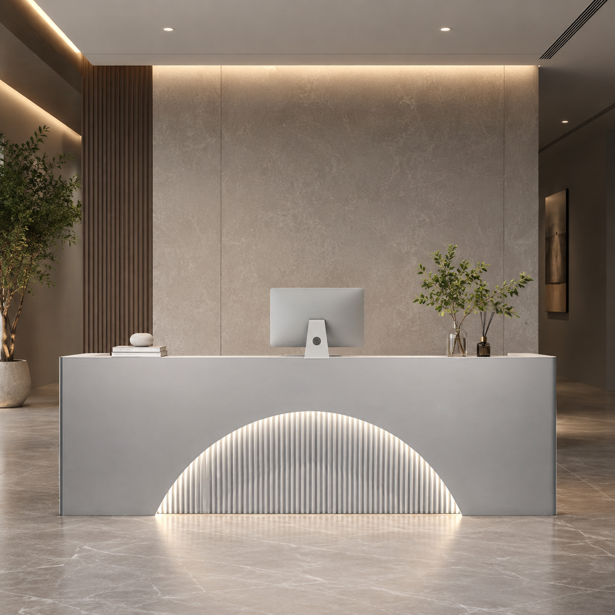 Fully Assembled Reception Counter with LED Arch