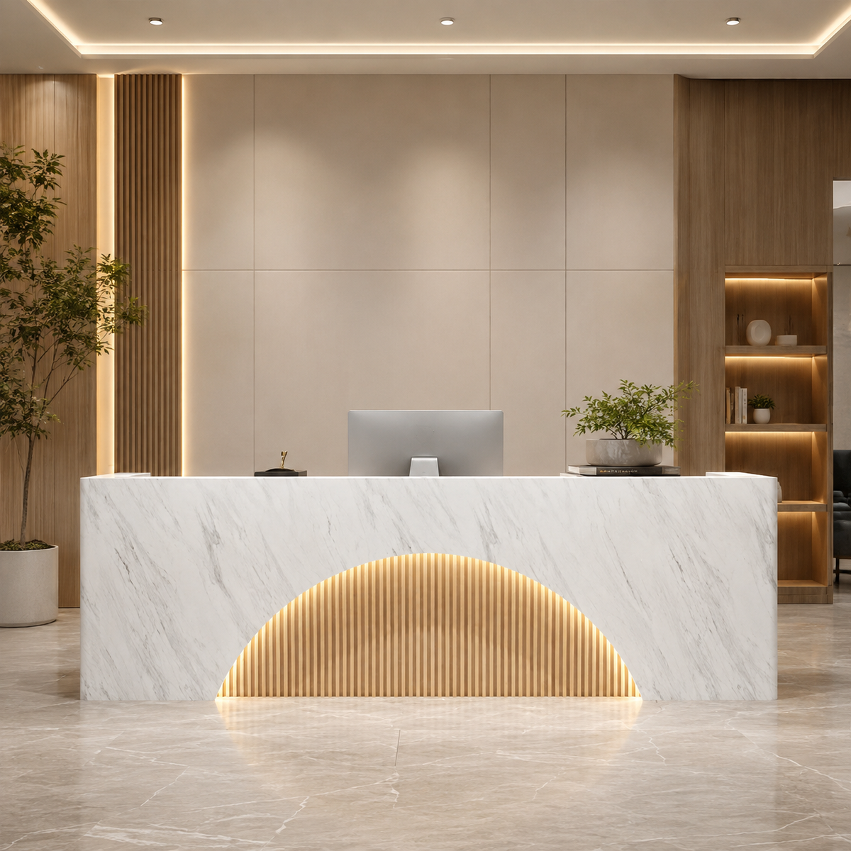 Fully Assembled Reception Counter with LED Arch