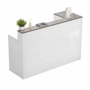 Checkout Counter with Storage and Raised Privacy Counter