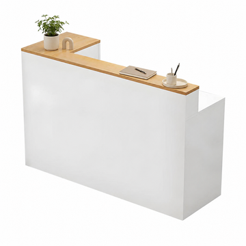 Checkout Counter with Storage and Raised Privacy Counter