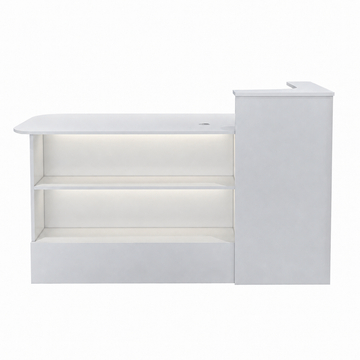 Checkout Counter with Dual-Level Worktop and Display Shelves